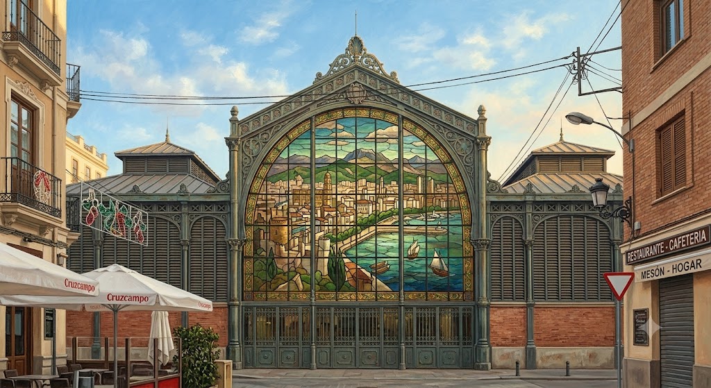 Ilustración del Mercado Central de Atarazanas