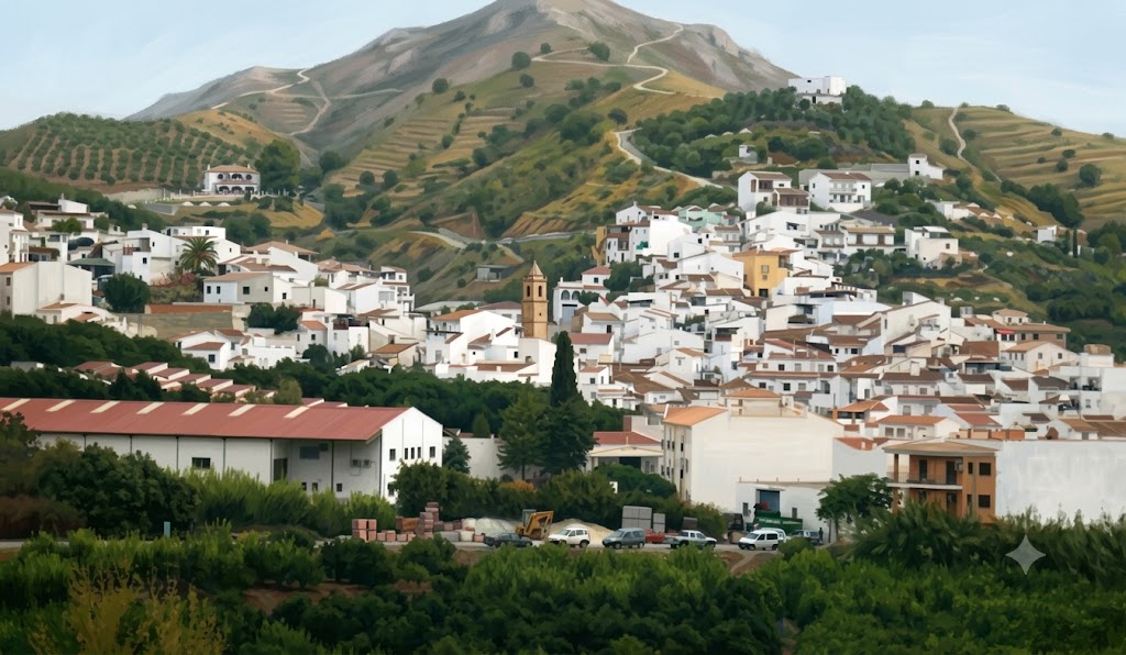 Vista del pueblo y el valle de Benamargosa