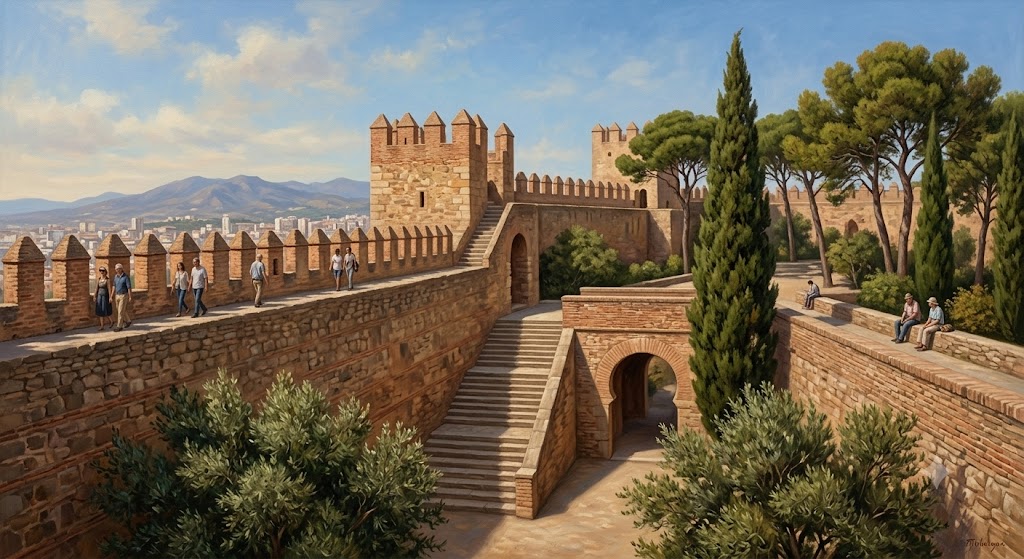 Ilustración del Castillo de Gibralfaro