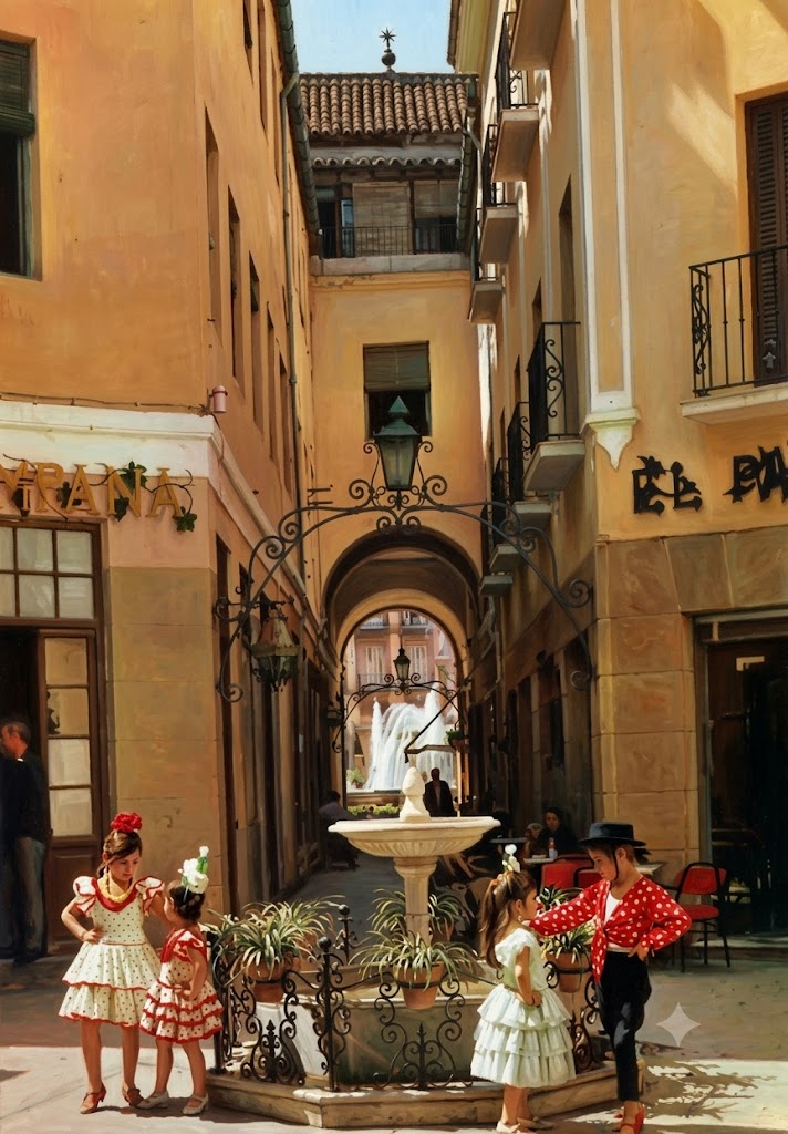 Ilustración del Pasaje de Chinitas de Málaga