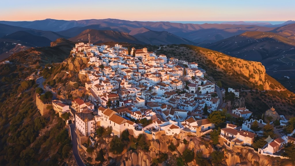 Vista del pueblo blanco de Comares