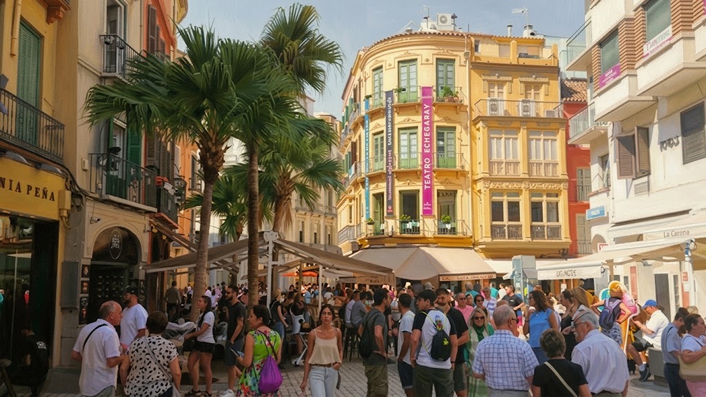 Ilustración de la calle Granada de Málaga
