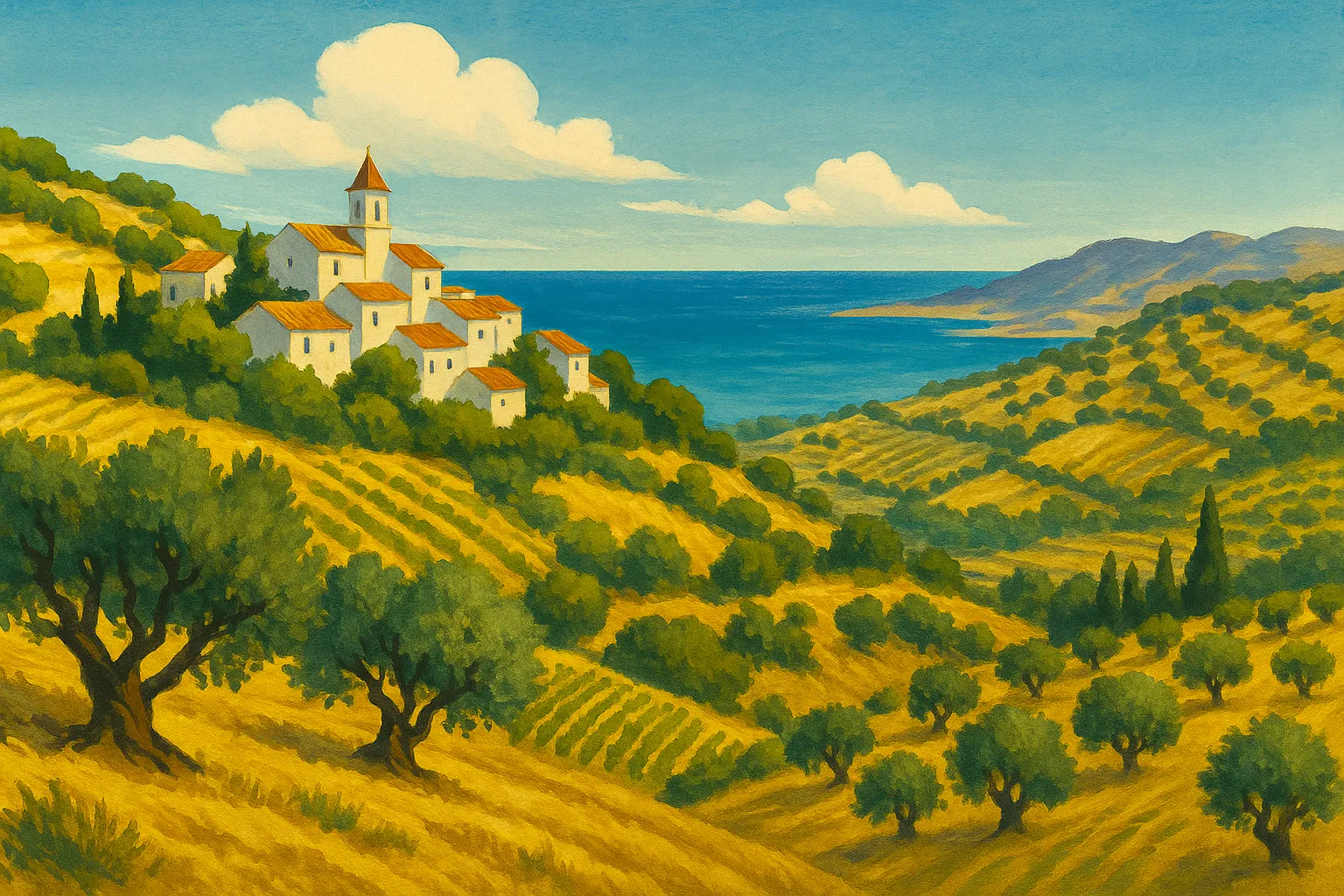 Ilustración de la comarca de La Axarquía