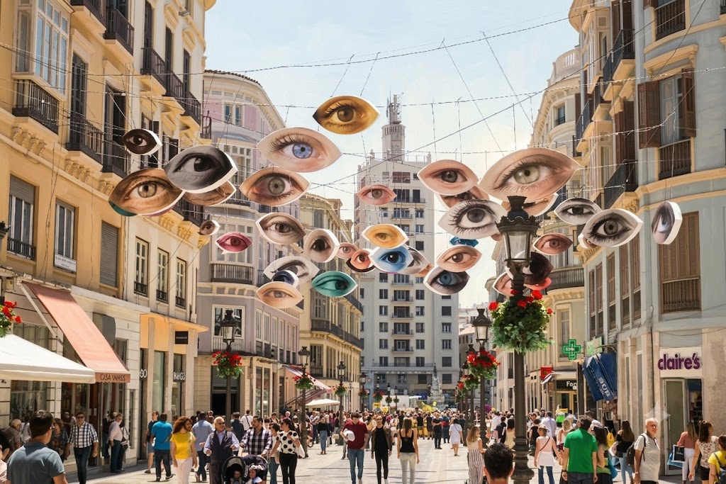 Ilustración de la calle Marqués de Larios de Málaga