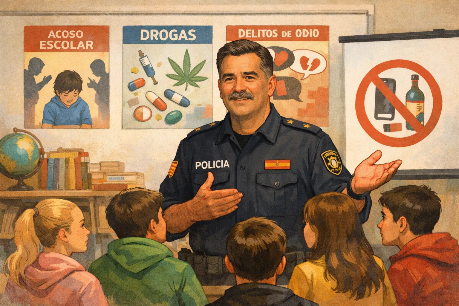 José Manuel Salcedo impartiendo una charla educativa a jóvenes