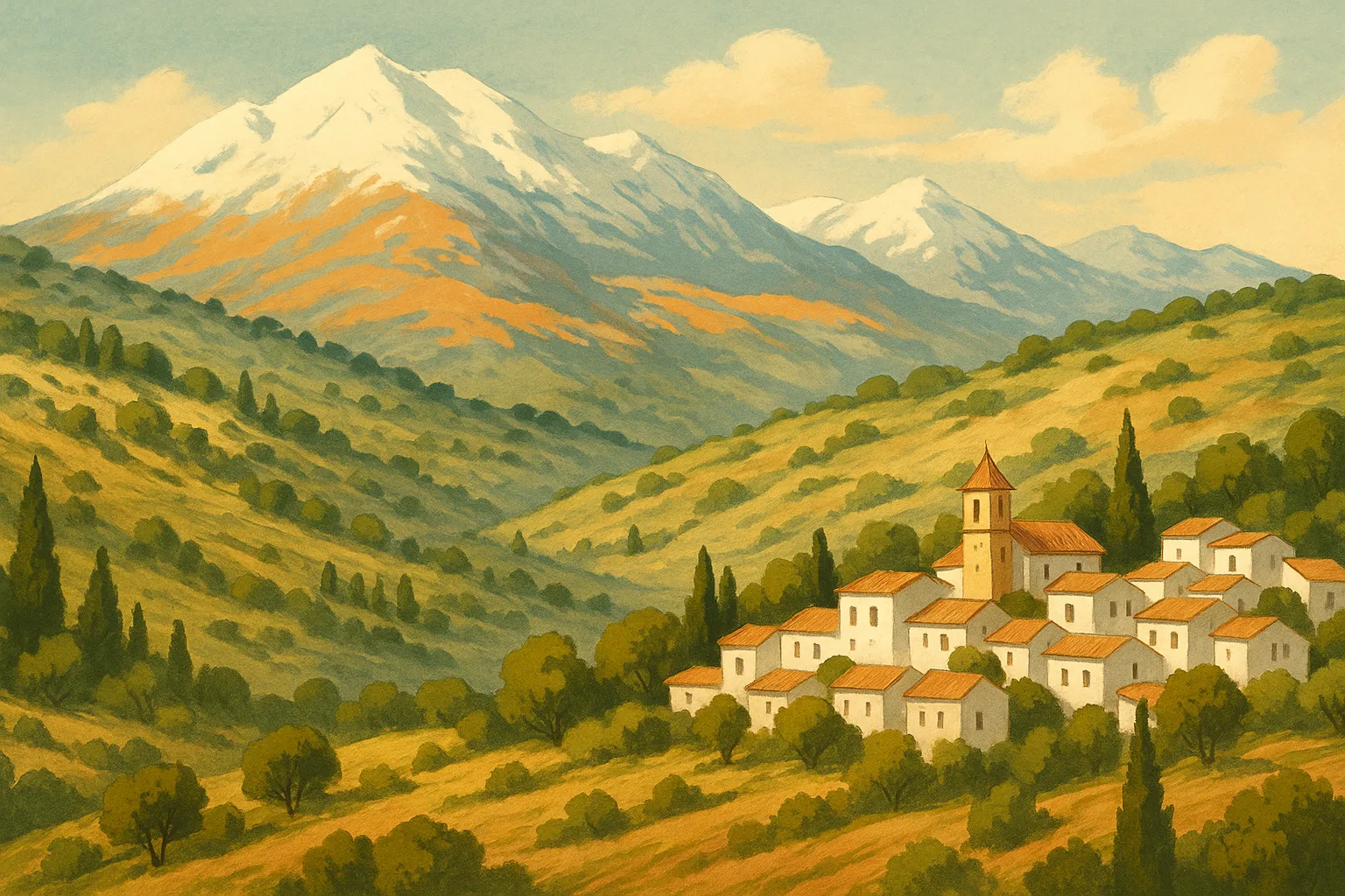 Ilustración de la Sierra de las Nieves