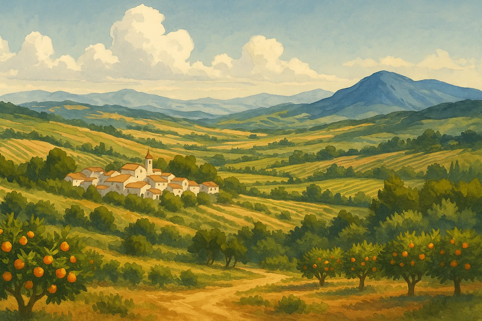 Ilustración del Valle del Guadalhorce